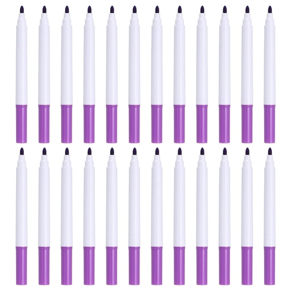 Uxcell Liquid Chalk Markers, 24 Pcs Chalk Board Dry Wet Erase Pens Fine Tip Washable Window Marker Pens for Blackboard Home Kitchen Fridge Calendar Whiteboard Clear Glass, Purple