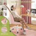 thumbnail image 4 of Silla de tocador DurayLoly rosa de felpa con altura ajustable y ruedas, 4 of 8