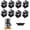 black-8, variant on Mini Caster Wheels, Self Adhesive Appliance Sliders for Kitchen Countertop, 360° Rotating Sticky Pulleys for Small Storage Bins, Trash Cans & Desktop Organizers, Stainless Steel (8 Pack)