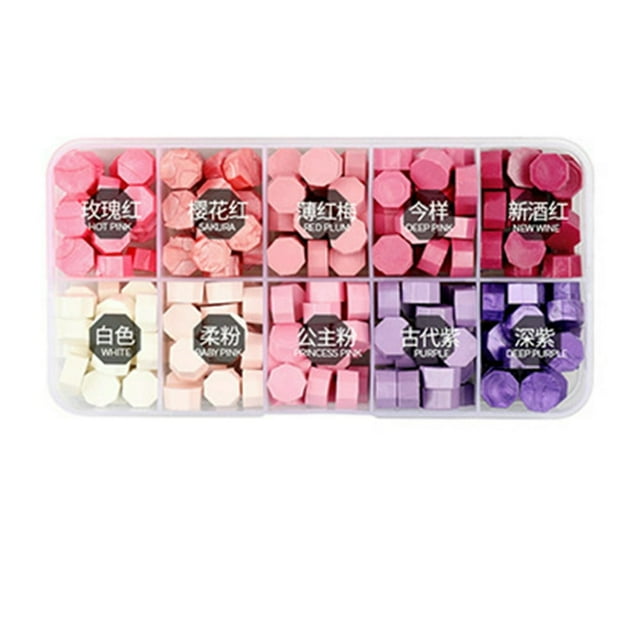 600 Pieces Sealing Wax Beads Colorful Wax Seal Beads with Storage Box for Wax Sealing Stamp Cards Envelopes Letter Wedding Invitations Packaging Sealing Decoration Craft Projects