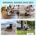 thumbnail image 4 of 50 Inch Elevated Dog Bed, Outdoor Cooling Raised Pet Cot with Waterproof Textilene Mesh, Elevated Dog Bed with Durable Oxford Fabric, for Indoors, Outdoors, Lawn, Gray, 4 of 9