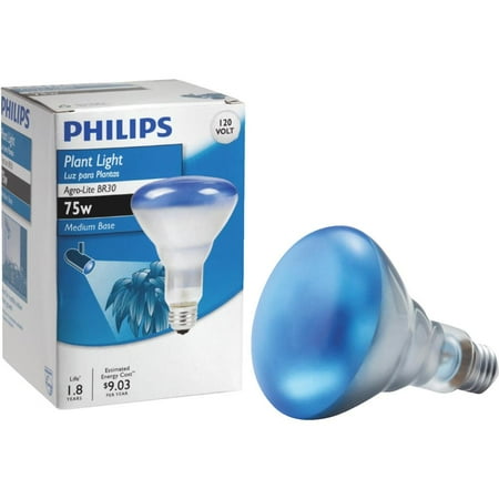 Halogen Blue Bulb - Philips 75w 120v BR30 Agro-Blue E26 Reflector plant growth Light Bulb