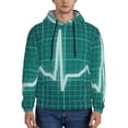 thumbnail image 2 of Bingfone Ecg Wave Men'S Drawstring Hoodie Long Sleeve Pocket Sweatshirts-Xx-Large, 2 of 9