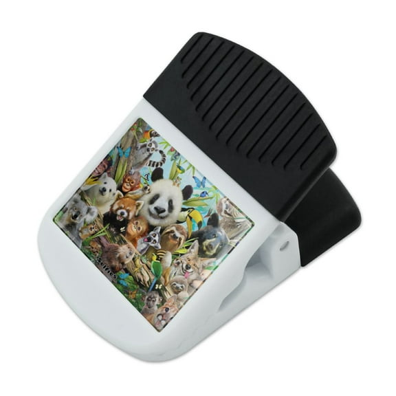 Animal Buddies Selfie Panda Polar Bear Sloth Lemur Toucan Refrigerator Fridge Magnet Magnetic Hanging Hook Note Snack Clip