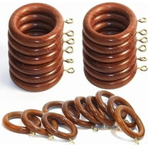 Handmade Wooden Curtain Rings for Window and Door Decoration, Wood Drapery Rings | Inner Dia 1.75 Inch and Outer Dia 2.5 Inch Natural Rosewood (Set of 24)