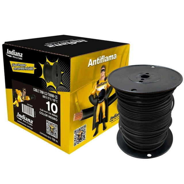 Cable Thwls/Thhw-Ls Calibre 10 Negro 100M Indiana
