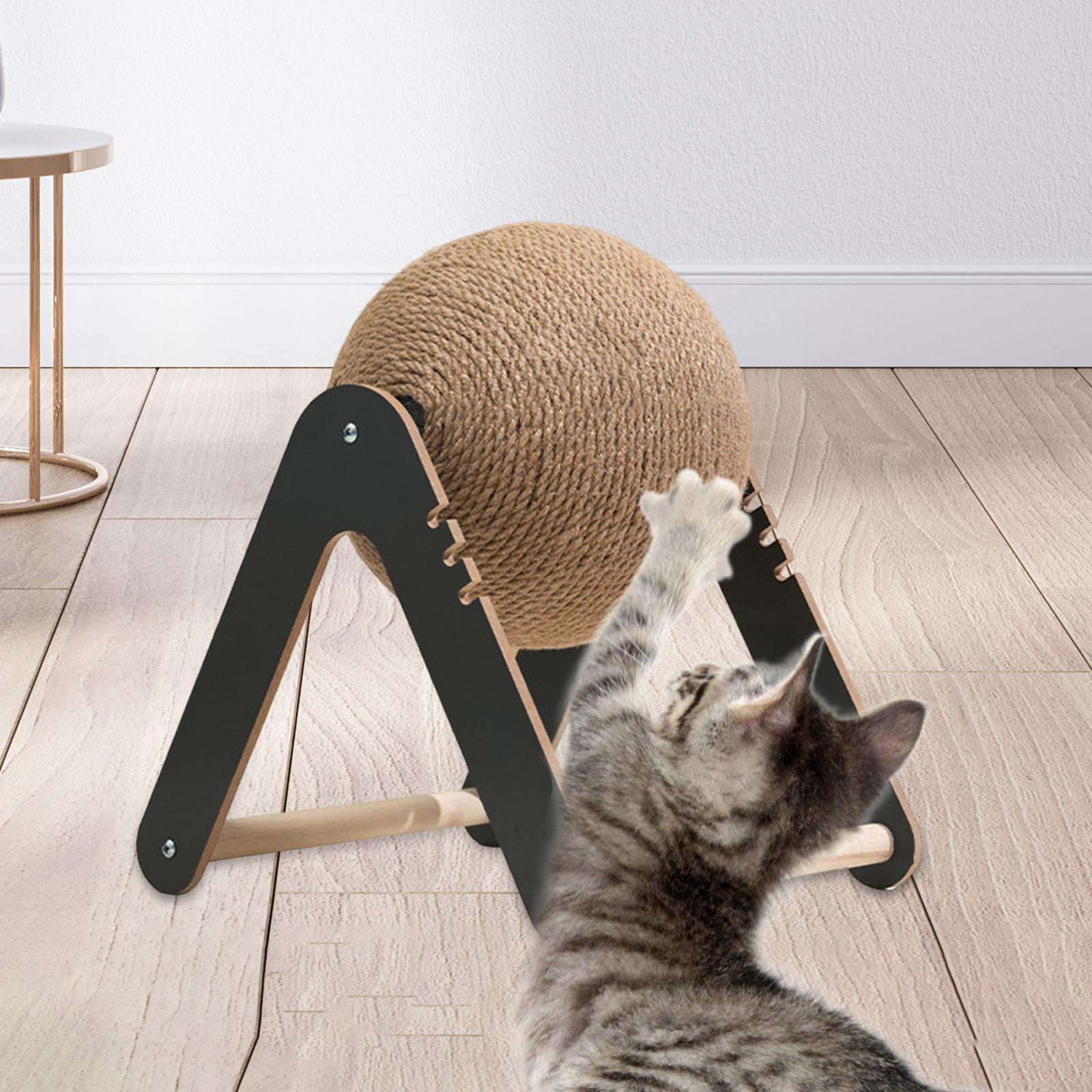 EHJRE Cat Scratching Ball, Interactive Wooden Scratching Toy, Pet Toy, Grinding Claw Protection, Sofa Floor, Entertainment for Kittens, House Cats S