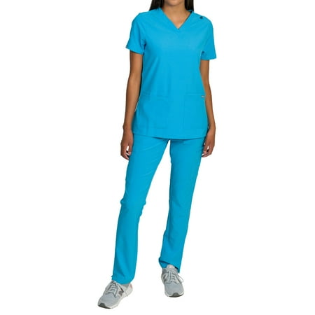 

Medgear Skye Women s Stretch Scrub Set 5-Pocket Top and Straight Leg Pants