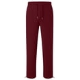 thumbnail image 3 of Kids Wide Leg Sweatpants Soft Fall Lounge Bottoms Drawstring Waist Side Pockets Adjustable Hem Casual Athletic Pants, 160, 3 of 6