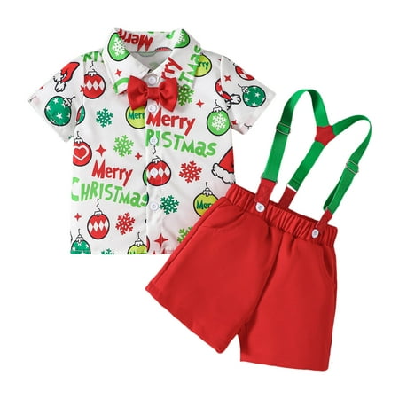 

Toddler Boys Christmas Short Sleeve Cartoon Prints T Shirt Tops Shorts Child Gentleman Outfits 4 Month Baby Boy Clothes 2t Boys Easter Outfit Little Girls Tracksuit Set New Born Clothes for Boys 3