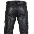 thumbnail image 3 of MYG Men Punk PU Leather Pencil Pants Slim Motorcycle Trousers Solid Color Plus Size, 3 of 7