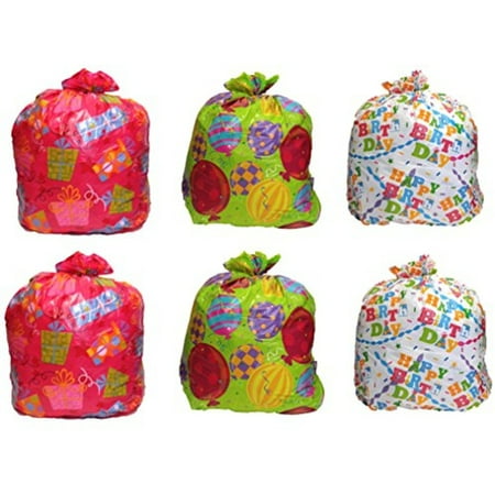 Giant Birthday Gift Bag - Set of 6 Black Duck Brand Giant Birthday Gift Bags with Yarn Tie and Gift Tag 36