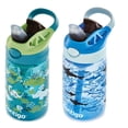 thumbnail image 2 of Contigo Aubrey Kids Water Bottle, 2-Pack, 14oz, Dinos & Sharks, Spill-Proof Lid, Dishwasher Safe, Blue & Green, 2 of 6