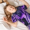 thumbnail image 3 of Balery Purple Pattern White Tiger Conjunto de Pijama Infantil de Manga Corta con Estampado – Ropa de Dormir de Algodón Suave-3X-Large, 3 of 4
