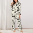 thumbnail image 2 of Lsque Vintage Moon Fox Pattern Long Sleeve Pajama Set for Women - Soft 2-Piece Sleepwear and Loungewear Set with Pockets, Comfy Nightwear-Large, 2 of 7