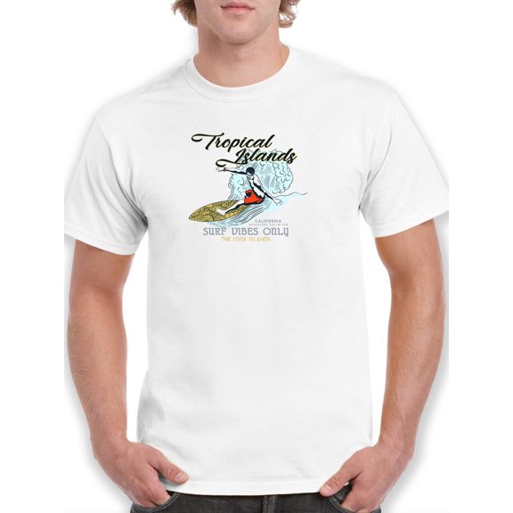 Tropical Island Surf Vibe T-Shirt Men -Image by Shutterstock, Male 5X-Large