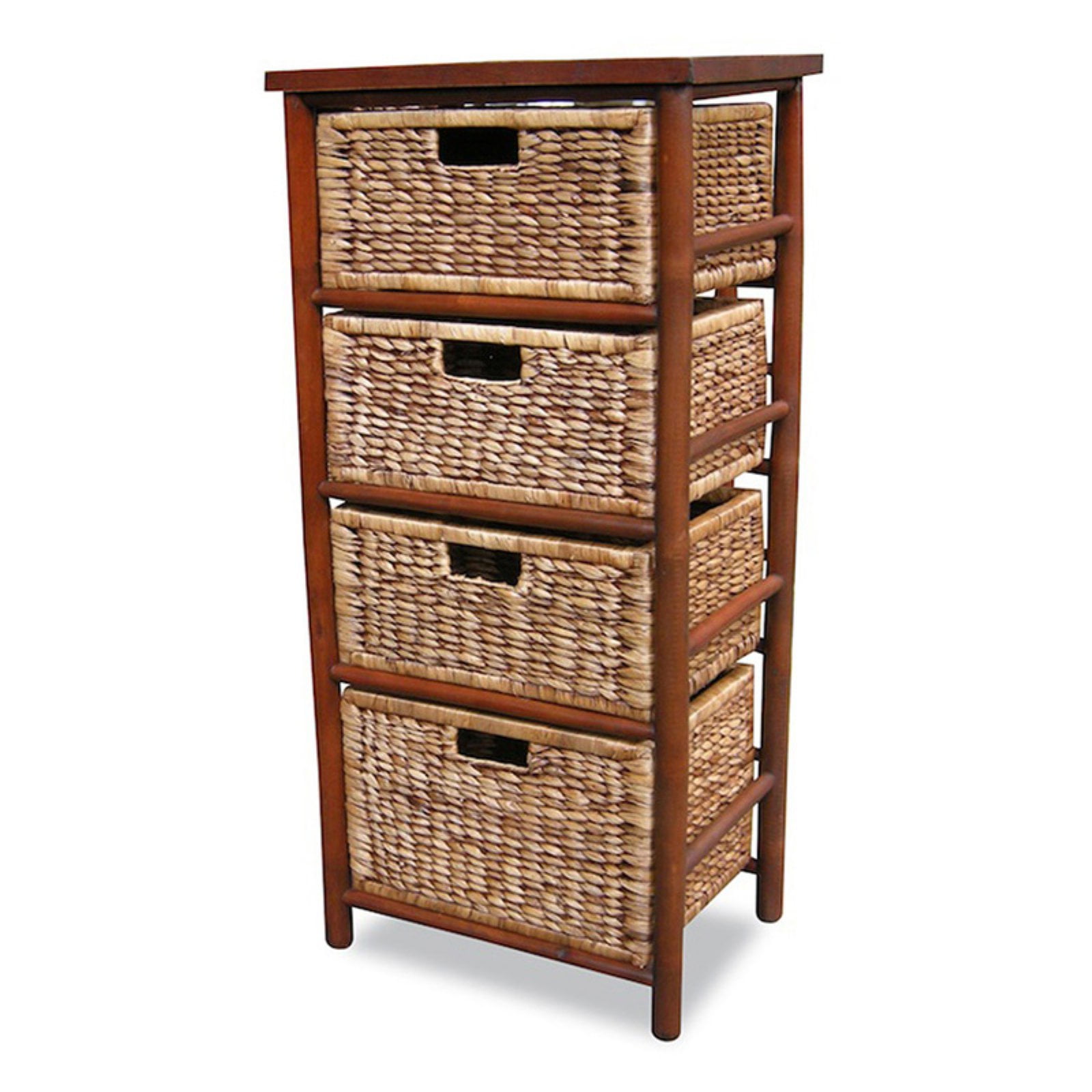 Heather Ann Creations Kala 4 Drawer Open Sided Bamboo Storage