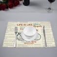 thumbnail image 2 of MKHERT Retro Bicycle with Inspirational Quote in Newspaper Placemats Table Mats for Dining Room Kitchen Table Decoration 12x18 inch,Set of 6, 2 of 4