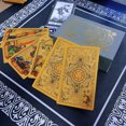 thumbnail image 1 of Cartas de tarot de lámina de oro rosa de plástico, estampado en caliente e impresión en color, cartas de juego de mesa impermeables de PVC de plástico, cartas por lotes, 1 of 5