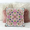 thumbnail image 3 of Amrita Sen Designs  20 x 20 in. Paisley Pattern Square Broadcloth Indoor & Outdoor Zippered Pillow - Light Pink, Purple & Green, 3 of 5