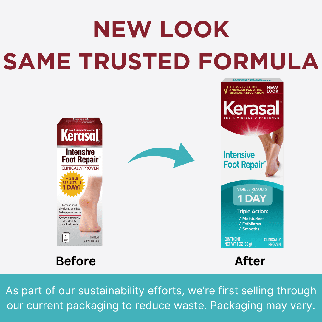 Kerasal Intensive Foot Repair, Skin Healing Ointment For Cracked Heels And Dry Feet, 1 Oz.