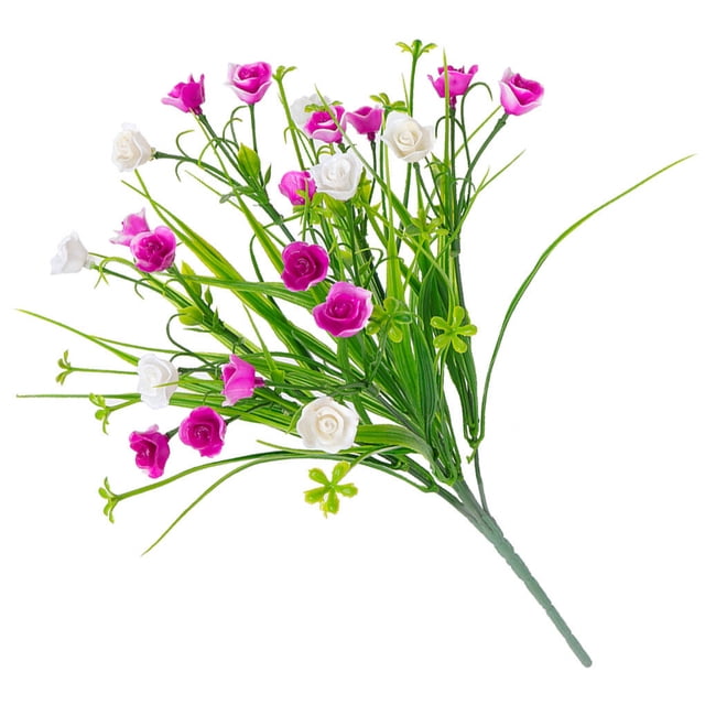 Baohd Artificial Flower Grass Simulation Flower Bouquet Floral Decor Plastic artificial Plant Ornament, Rose Red