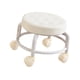 thumbnail image 1 of Silla giratoria con asiento bajo con ruedas, taburete de pedicura pequeño, resistente y resistente, 360 grados Caqui, 1 of 9