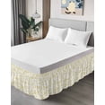 thumbnail image 4 of Boho Yellow Floral Wrap Around Bed Skirts for King Bed 18" Drop,Bed Skirt with Adjustable Elastic Belt Dust Ruffle Bed Valance for Bedroom Hotel Vintage Farmhouse Paisley Plant Leaf Bed Frame Cover, 4 of 7