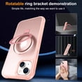thumbnail image 5 of for iPhone 14 Case with Stand [ Grade Drop Tested][Compatible with Magnet] Ring Translucent Slim Hard Back Soft Edge, Pink, 5 of 12