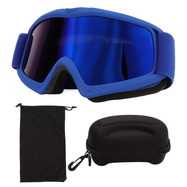 Lunettes de Ski pour Enfants, Lentille à Revêtement HD, Résistance aux Chocs, Protection UV, Design sur les Lunettes, Lunettes de Neige, Anti-Buée pour l'Escalade, Rose, Noir, Rouge, Jaune, Bleu