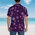 thumbnail image 6 of Daiia Purple Snow Flakes Hawaiian Shirt for Men Gentle Cotton Regular Short Sleeve Casual-Large, 6 of 9
