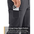 thumbnail image 6 of TACVASEN Men's Water Resistant Outdoor Hiking Pants Lightweight Quick Dry 6 Pockets Cargo Pants,Dark Gray,34, 6 of 8