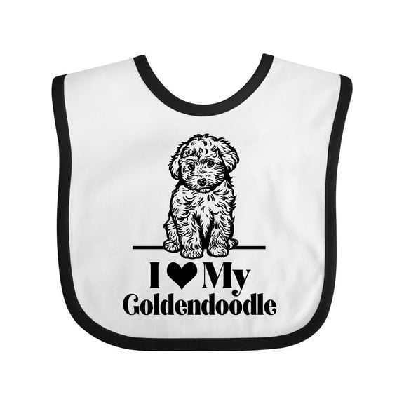 Inktastic I Love My Goldendoodle Dog Boys or Girls Baby Bib