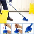 thumbnail image 5 of Allnice Floor Scrub Brush with Long Handle 35", Adjustable Stainless Metal Handle Bathtub Cleaner Tool, Scrubber with 1 Stiff Bristles & 3 Sponge Brush for Cleaning Tile Shower Bathroom Tub, 5 of 5