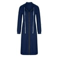 thumbnail image 4 of IROINNID Women's Zip Up Coat Solid Color Long Sleeve Casual Loose Pocket Zipper Coat, Navy, 4 of 6