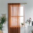 thumbnail image 2 of Yipa Curtains Panel Light Filtering Windows Drapes Rod Pocket Long Window Curtain Treatments Solid Home Decor Crochet Linen Textured Orange W: 59" x H: 87", 2 of 8