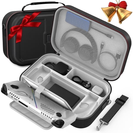 Biftrew ASUS ROG ALLY 2023 Accessories Case- Super Large Hard Shell Carrying Case with Shoulder Strap for Nintendo DS Accessories, Christmas Gifts for Men