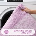thumbnail image 2 of Sortora Microfiber Toilet Rugs U-Shaped, Shaggy Soft and Absorbent Bathroom Rugs, Non-Slip, Thick Plush Bathroom Mat, Machine Washable Dry Contour Bath Mats for Toilet Base, 20" x 20", Purple, 2 of 6