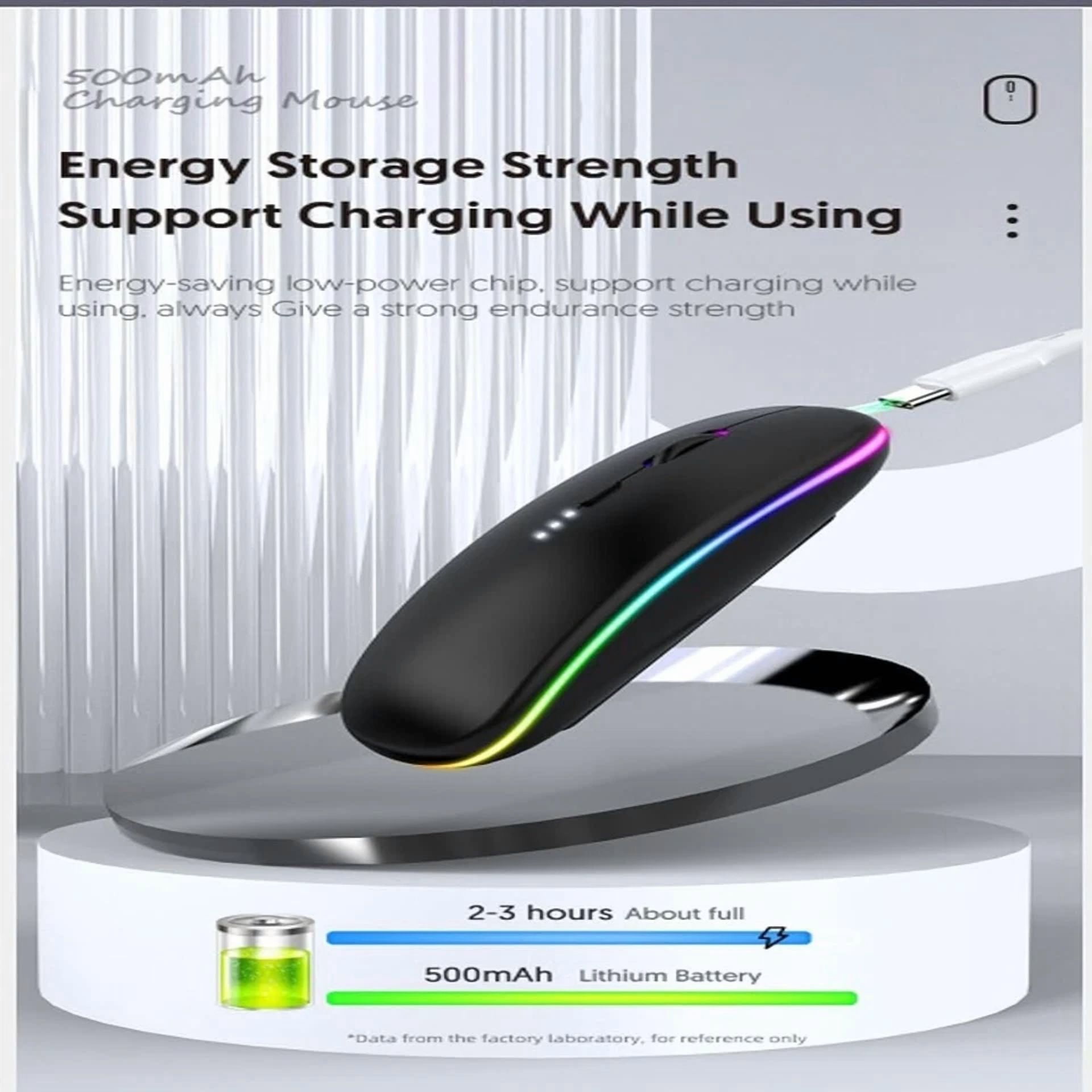 CIRCLE- Wireless Bluetooth Mouse,Led Dual Mode Rechargeable Silent Slim Laptop Mouse