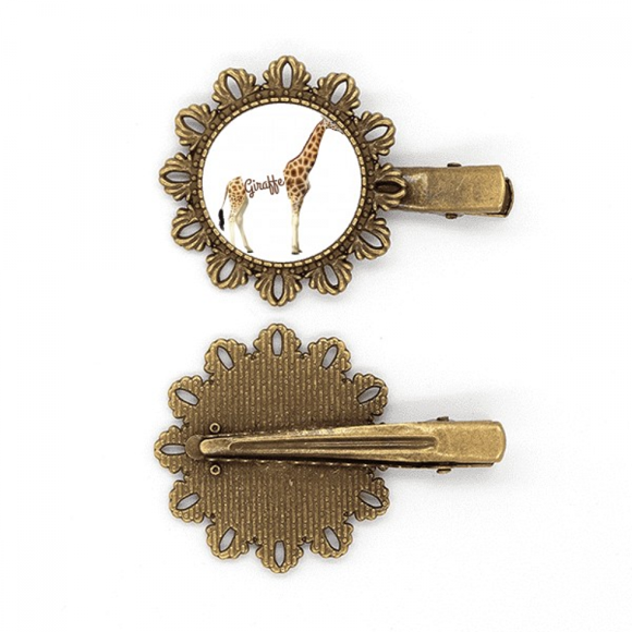 Giraffe's Height Stature Neck Vintage Metal Flower Hairpin Hair Piece Headdress