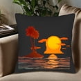 thumbnail image 5 of Set of 2 18x18in Throw Pillow Covers - Serene Sunset Island Design with Palm Trees Perfect for Couch Bed or Car Decor, 5 of 8