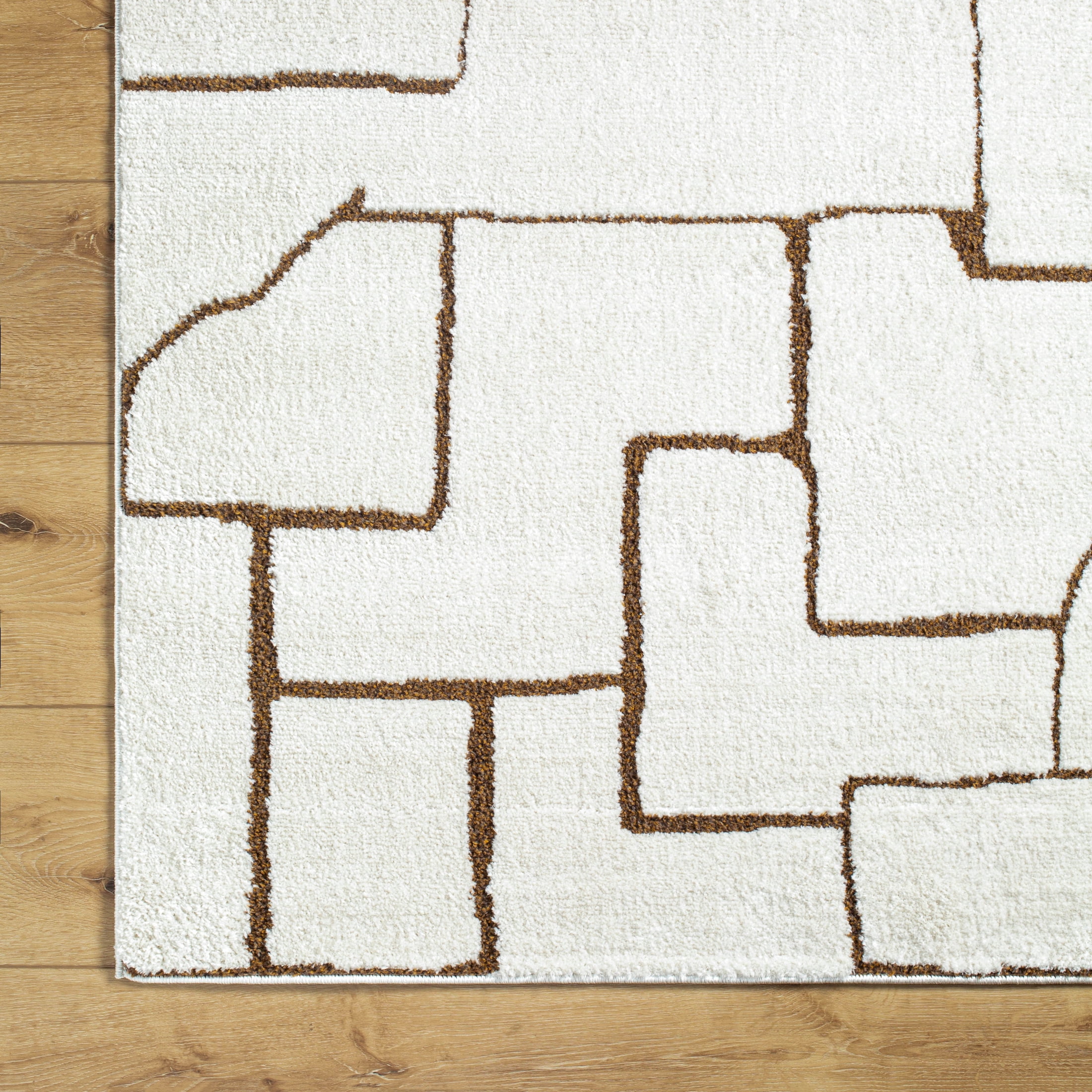 Livabliss Area Rugs for Living Room, 3x7 Freud Modern Ivory Runner Rug, Bedroom Dining Room Home Decor Stain Resistant Carpet (2'7" x 7'3" Runner)