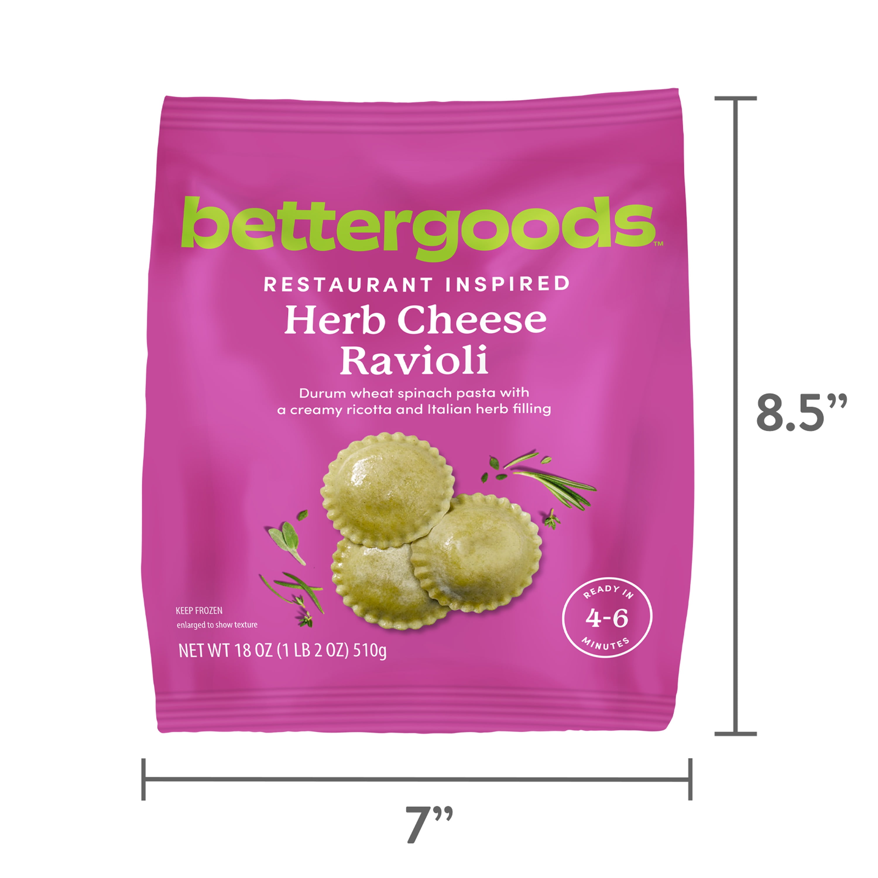 bettergoods Herb Cheese Ravioli, 18 oz (Frozen)