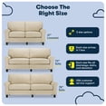 thumbnail image 4 of Serta Copenhagen 78" Rolled Arm Sofa, Easy Care Polyester, Loveseat or Couch for Small Spaces, Tan, 4 of 16