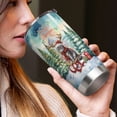 thumbnail image 4 of Merry Christmas Santa Reindeer Antlers Scottish Fold Sleigh Xmas Winter Holiday 20oz Stainless Steel Tumbler Insulated Cup with Lid Cat Lover Kitten Owner Gifts - 00023, 4 of 5