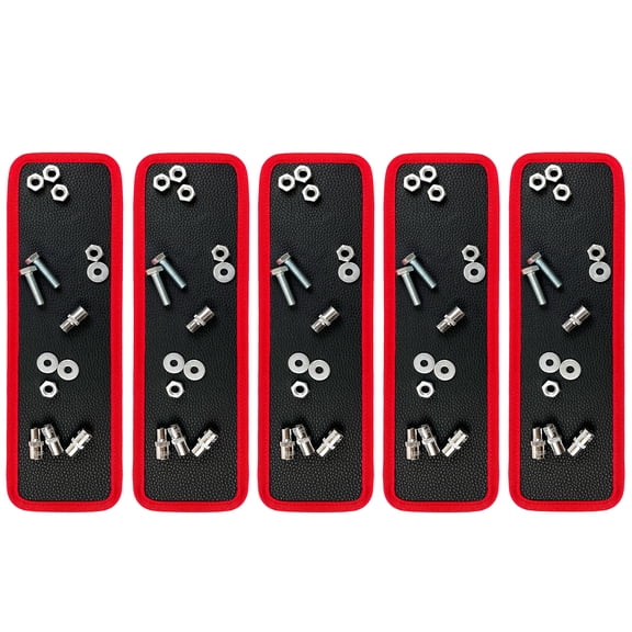 5-Piece Magnetic Tool Parts Mat-Medium Size, Flexible Magnetic Tool Holder, Tools Can Stay Vertical, Horizontal and Inverted Statusesfor  Screw, Bolts, Nuts, Washers, Pins