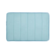 AUQ Memory Foam Bathroom Rugs Non Slip Absorbent Soft Washable Bath Mats Small Area Carpet 17x24",Light blue
