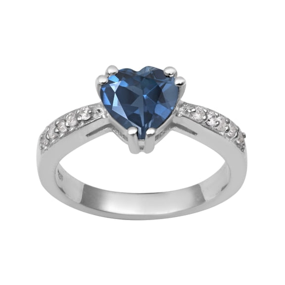 8 mm London Blue Topaz 925 Sterling Silver Solitaire Women Valentines Day Gifts Promise Ring