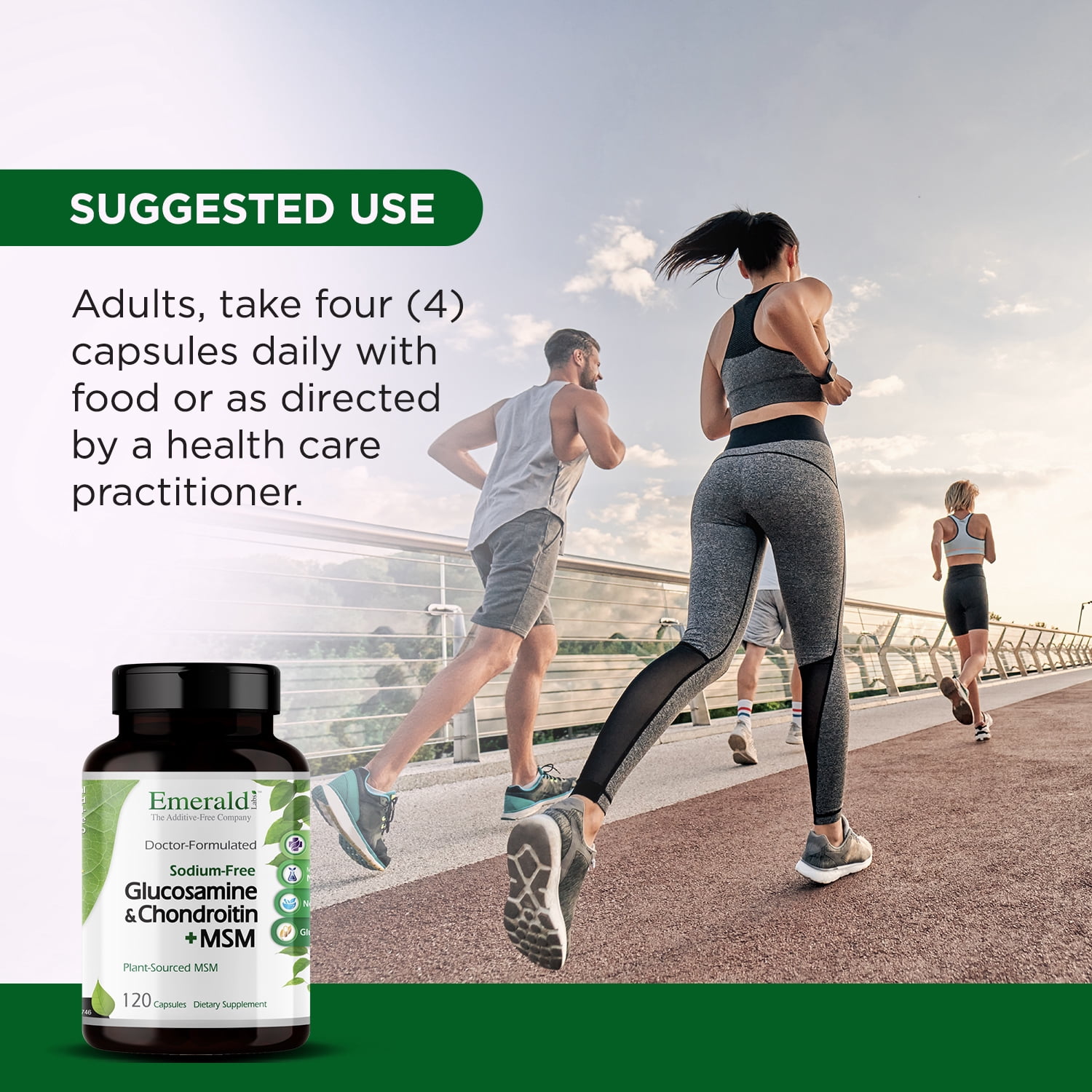 Emerald Labs Glucosamine Chondroitin with MSM - Joint Essentials - Supports Overall Joint Health and Cartilage Health - 120 Capsules