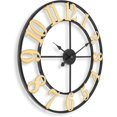thumbnail image 6 of 24 Inch Modern Farmhouse Wall Clocks for Living Room Decor, Silent Non-Ticking Analog Battery Operated Wall Clock, Black Rustic Metal Clock with Golden Arabic Numerals for Bedroom, Home Office, 6 of 7